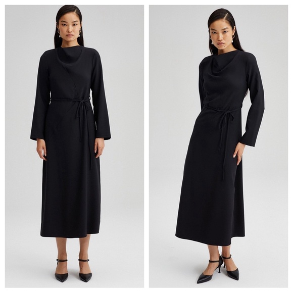 42 Salon Designer Privé Belted Crepe Dress - Picture 1 of 3